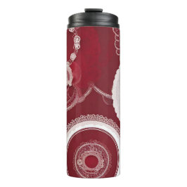 Dark Red Floral AI art Thermosbeker