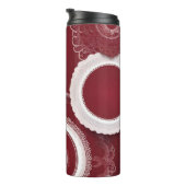 Dark Red Floral AI art Thermosbeker (Geroteerd rechts)