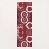 Dark Red Floral AI art Yogamat (Achterkant)