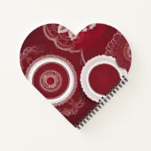 Dark Red Floral AI kunst Spiral Notitieboek (Achterkant)