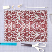 Dark Red Floral Damask Tissuepapier (Craft)