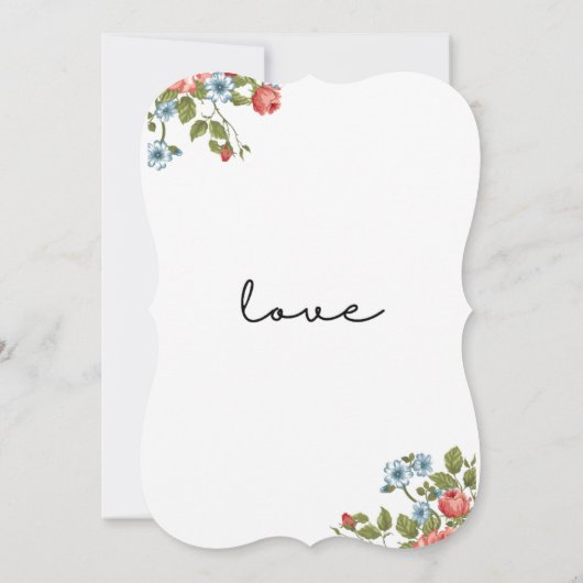 Dark Red Flowers Invitation Kaart (Achterkant)