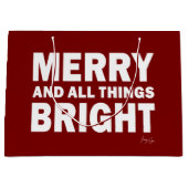 Dark Red Gift Bag | Merry & All Things Bright Groot Cadeauzakje (Voorkant)
