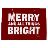 Dark Red Gift Bag | Merry & All Things Bright Groot Cadeauzakje (Achterkant)