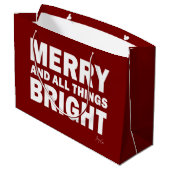 Dark Red Gift Bag | Merry & All Things Bright Groot Cadeauzakje (Achterkant Gekanteld)