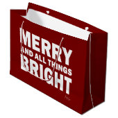 Dark Red Gift Bag | Merry & All Things Bright Groot Cadeauzakje (Voorkant Gekanteld)