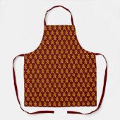 Dark Red Gingerbrood Man Pattern Schort (Voorkant)