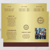 Dark-red gold design,Logo or Photo Brochures, (Voorkant / Achterkant)
