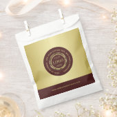 Dark-red gold design,Logo or Photo in gold circle, Bedankzakje (Geknipt)