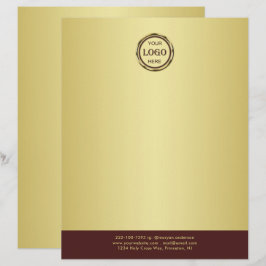 Dark-red gold design,Logo or Photo in gold circle, Briefhoofd