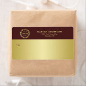 Dark-red gold design,Logo or Photo in gold circle, Etiket (Insitu)