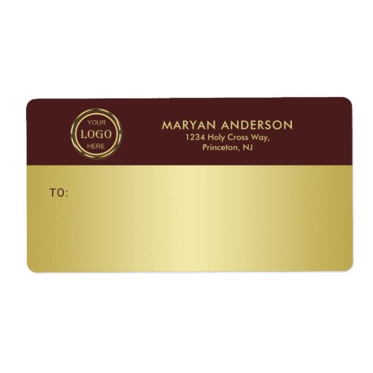 Dark-red gold design,Logo or Photo in gold circle, Etiket (Voorkant)
