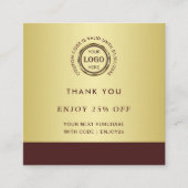 Dark-red gold design,Logo or Photo in gold circle, Kortingskaartje (Voorkant)