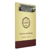 Dark-red gold design,Logo or Photo in gold circle, Mini Klembord (Schuin)