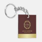 Dark-red gold design,Logo or Photo in gold circle, Sleutelhanger (Voorkant Links)