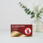 Dark Red Gold Pest Control Service Visitekaartje (Staand voorkant)