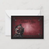 Dark Red Gothic AlternativeHalloween wedding Notitiekaartje (Voorkant)