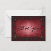 Dark Red Gothic AlternativeHalloween wedding Notitiekaartje (Voorkant)