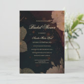 Dark Red Gothic Boho Floral Bridal Shower Kaart (Staand voorkant)