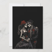 Dark Red Gothic Halloween wedding invitation Kaart (Achterkant)