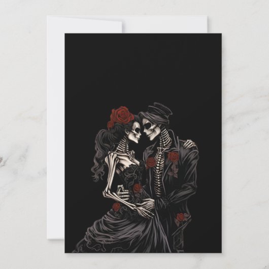 Dark Red Gothic Halloween wedding invitation Kaart (Achterkant)