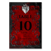 Dark Red Gothic Halloween Wedding Kaart (Achterkant)
