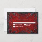 Dark red Gothic Halloween Wedding RSVP Card Kaartje (Voorkant)