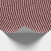 Dark Red & Gray Wonky Stripes Cadeaupapier (Hoek)
