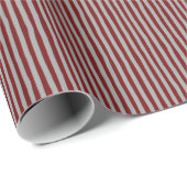 Dark Red & Gray Wonky Stripes Cadeaupapier (Rol Hoek)