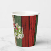 Dark Red Green Weathered Wooden Plantern Pattern Papieren Bekers (Links)