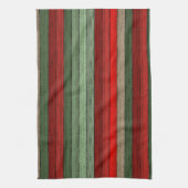 Dark Red Green Weathered Wooden Plantern Pattern Theedoek (Verticaal)