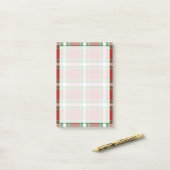 Dark Red Green White Play Squares Patroon Post-it® Notes (Op bureau)