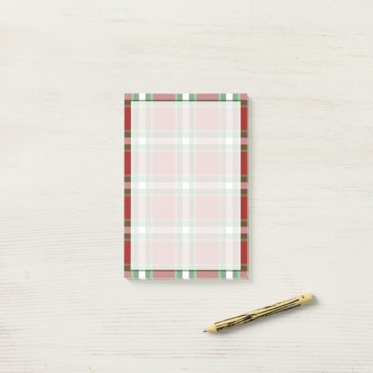 Dark Red Green White Play Squares Patroon Post-it® Notes (Op bureau)