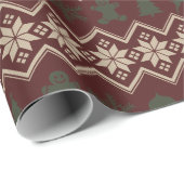 DARK RED & GROEN DIAMOND HOLIDAY PATRONEN CADEAUPAPIER (Rol Hoek)