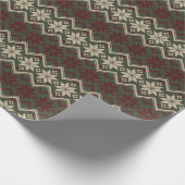 DARK RED & GROEN DIAMOND HOLIDAY PATRONEN CADEAUPAPIER (Hoek)