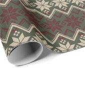 DARK RED & GROEN DIAMOND HOLIDAY PATRONEN CADEAUPAPIER (Rol Hoek)