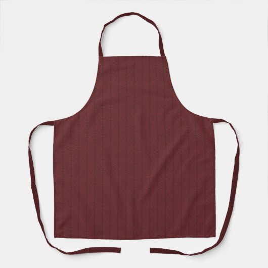 Dark Red Herringbone Pattern Sierkussen Schort (Voorkant)