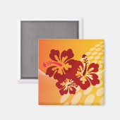 Dark Red Hibiscus Design Magneet (Voorkant / Achterkant)