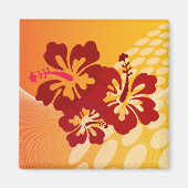 Dark Red Hibiscus Design Magneet (Voorkant)