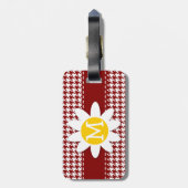 Dark Red Houndstooth; Daisy Bagagelabel (Achterkant verticaal)