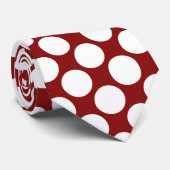 Dark Red Jumbo Polka Dots Custom Necktie Stropdas (Opgerold)