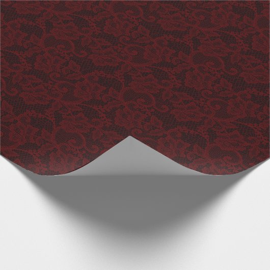 Dark Red Lace Cadeaupapier (Hoek)