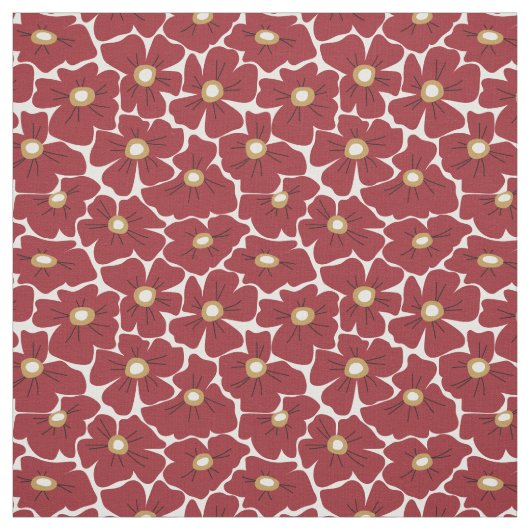 Dark Red Large Scale Florence Pattern Stof (Swatch)