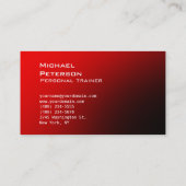 Dark Red Light Fitness Sport Visitekaartje (Achterkant)