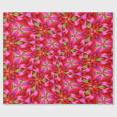 Dark Red Lily Pattern Cadeaupapier (Vlak)