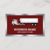 Dark Red Logistiek Transport Truck Trailer Visitekaartje (Voorkant)