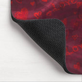 Dark Red "Love" Mousepad Muismat (Hoek)
