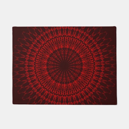 Dark Red Mandala Pattern Deurmat (Voorkant)