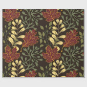 Dark red maple leaves floral pattern cadeaupapier (Vlak)