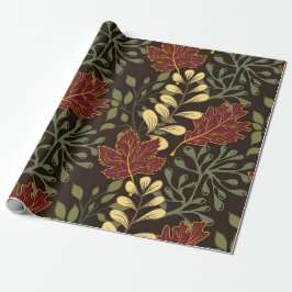 Dark red maple leaves floral pattern cadeaupapier